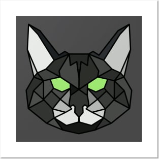 Geometric Black Cat Posters and Art